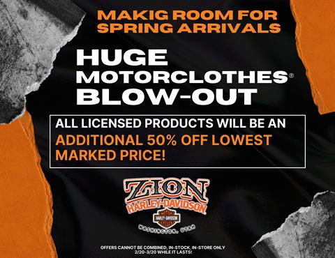 Huge MotorClothes® Blow-out