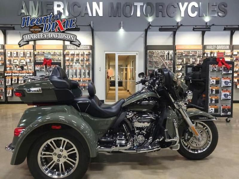 850494 2021 harley davidson flhtcutg tri glide ultra trike deadwood green - Photo 1