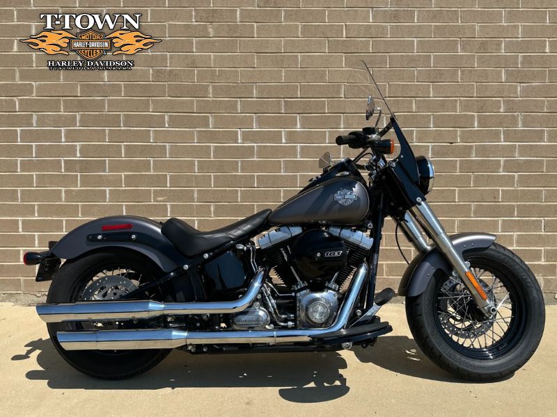 027312 2017 harley davidson fls softail slim cruiser charcoal black denim - Photo 1