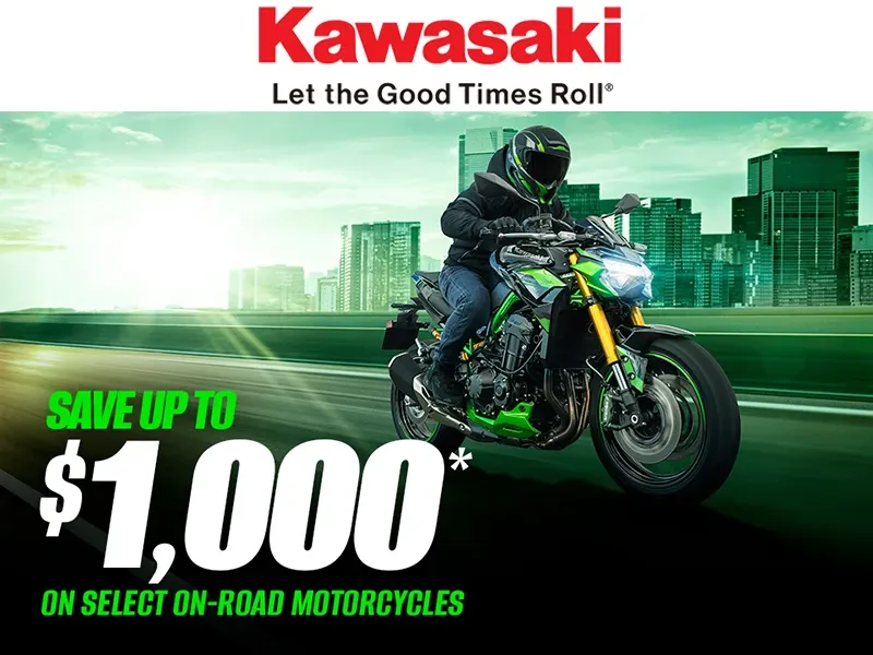 Kawasaki - Save Up to $1,000 on Select On-Road Motorcycles