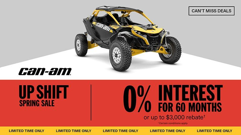 Can-Am - Get 0% interest for 60 months or a rebate of up to $3,000 on select 2024 Can-Am Maverick R models