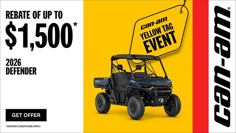 Can-Am - Save up to $1,500 on select 2026 Defender models