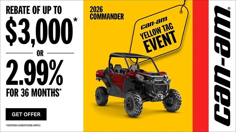 Can-Am - Save up to $3,000 or 2.99% for 36 months on select 2026 Commander
