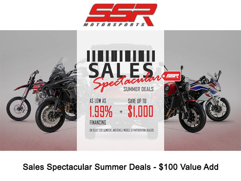 SSR Motorsports - Sales Spectacular Summer Deals - $100 Value Add