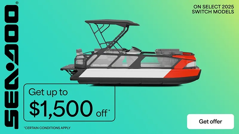 Sea-Doo - Rebates up to $1,500 or financing starting at 1.99% or 36 months on select 2025 Sea-Doo Switch models