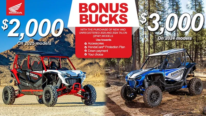 Honda - Up To $3000 Bonus Bucks
