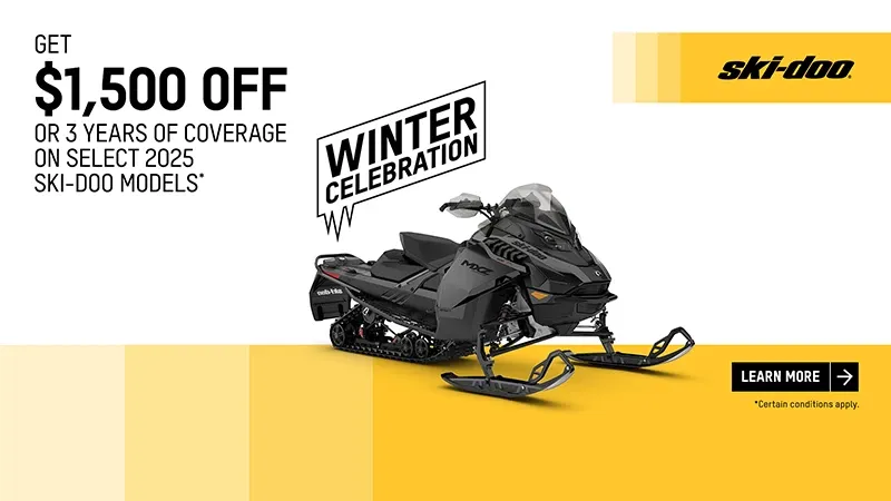 Ski-Doo - Get a rebate up to $1,500 or 3 years of coverage or financing starting at 1.99% for 36 months on select 2025 Ski-Doo models