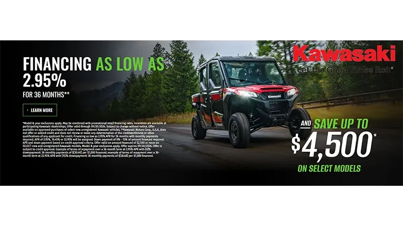 Kawasaki - Financing As Low As 2.95% For 36 Months** And Save Up