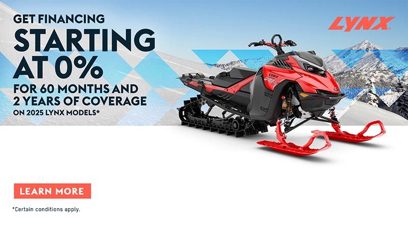 LYNX - Get financing starting at 0% for 60 months and 2 years of coverage on 2025 Lynx models