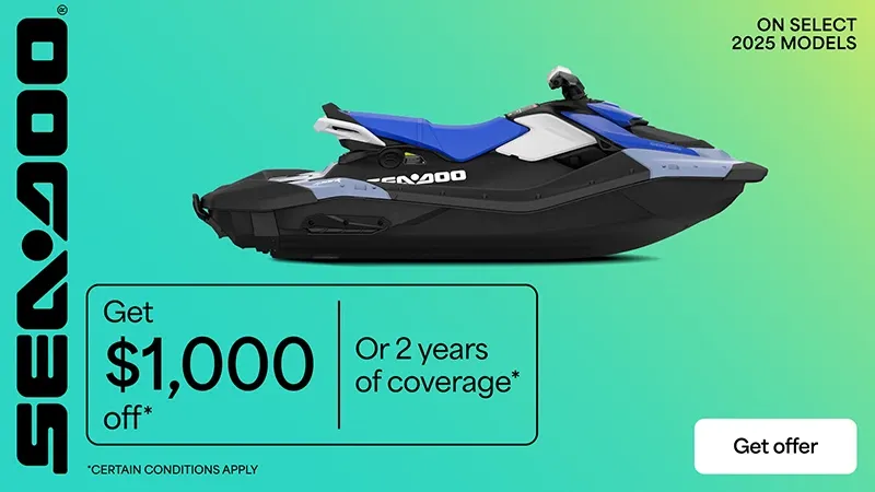 Sea-Doo Sea-Doo - Get $1,000 off or 2 years of coverage on select
