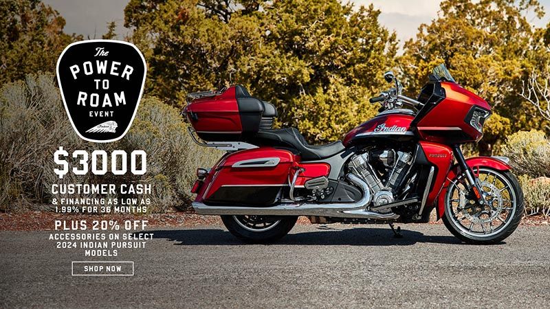 Indian Motorcycle - $3000 Customer Cash & Financing As Low As 1.99% For 36 Months, Plus 20% Off Accessories On Select 2024 Pursuit Models