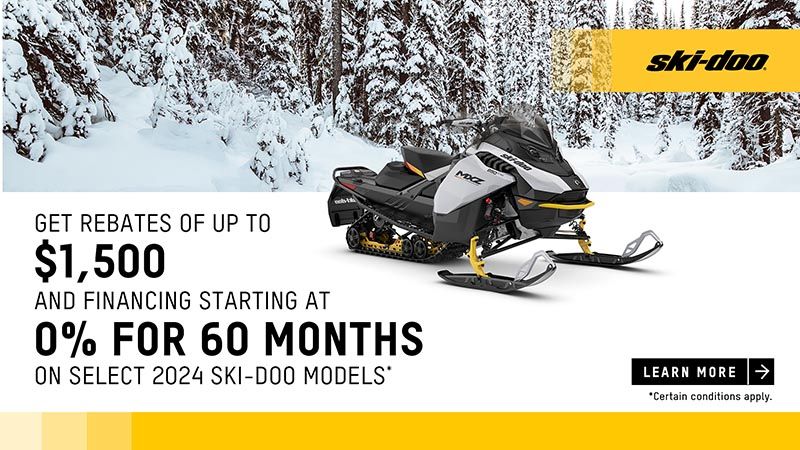 Ski-Doo - Get rebates up to $1,500 and financing starting at 0% for 60 months on select 2024 Ski-Doo models