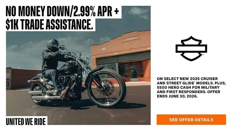 Harley-Davidson - NO MONEY DOWN/2.99% APR + $1K TRADE ASSISTANCE