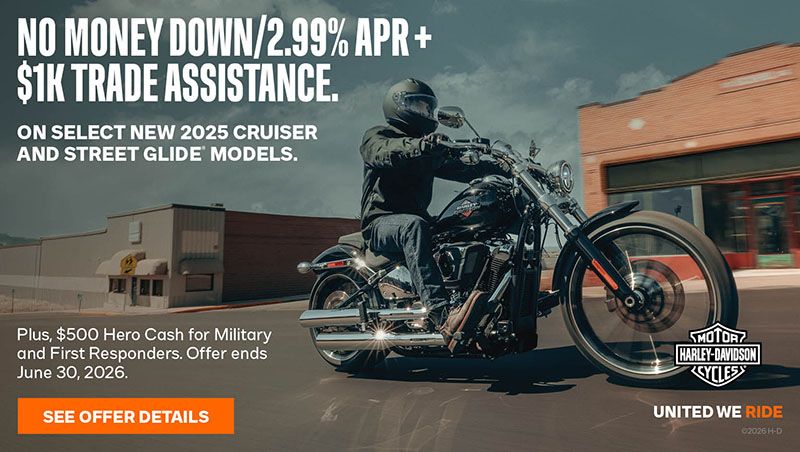 Harley-Davidson - NO MONEY DOWN/2.99% APR + $1K TRADE ASSISTANCE