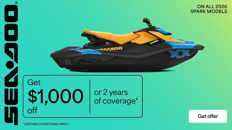 Sea-Doo - Get $1,000 off or 2 years of coverage on all 2026 Spark