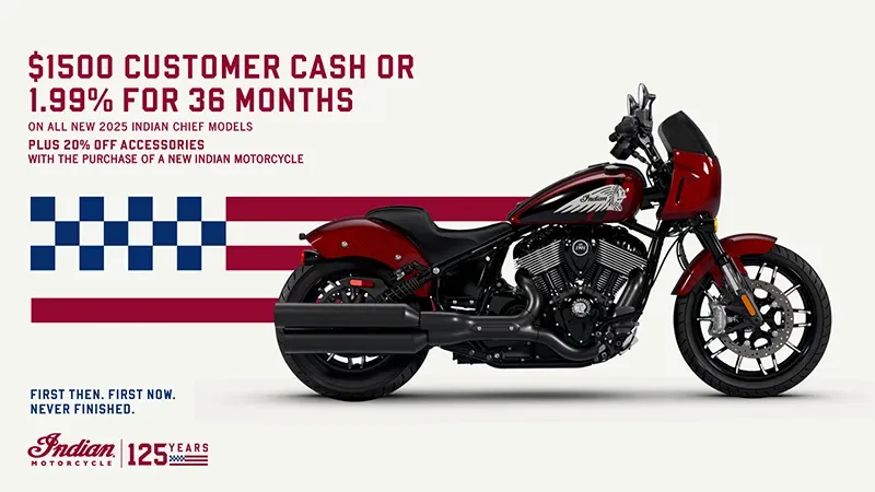 Indian Motorcycle - $1500 Customer Cash