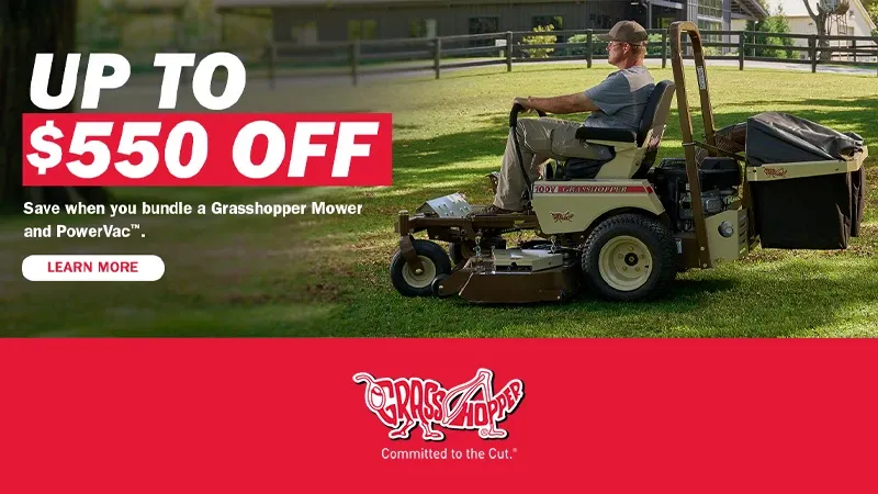 Grasshopper - Up to $550 Off - Save when you bundle a Grasshopper Mower and PowerVac™