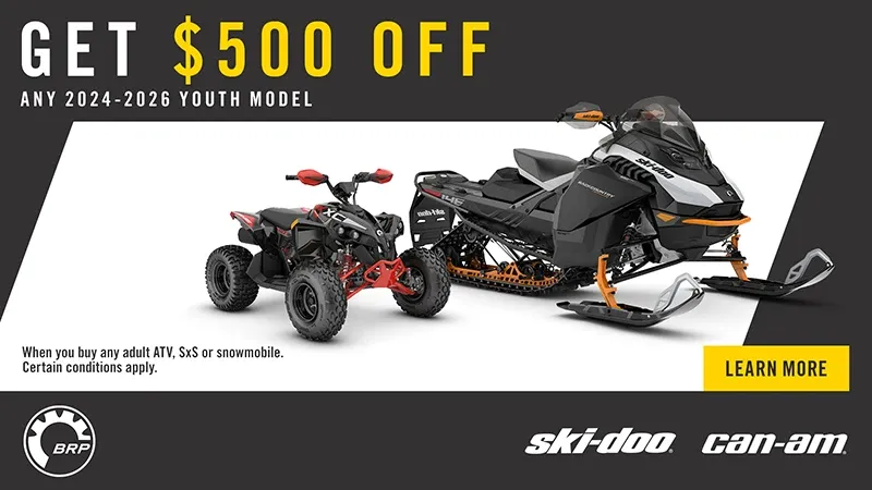 Ski-Doo - Buy an adult snowmobile or off-road vehicle and get $500 off a Youth vehicle