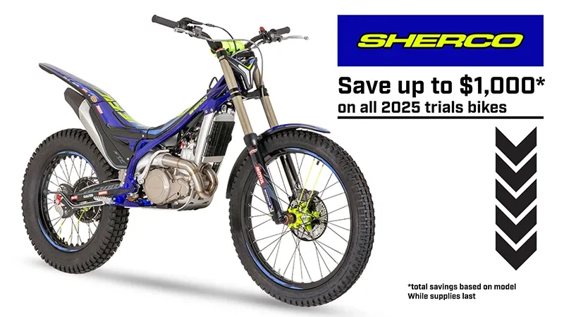 Sherco - Save Up To $1000 On All 2025 Trials Bikes | Promotion at Pop's ...