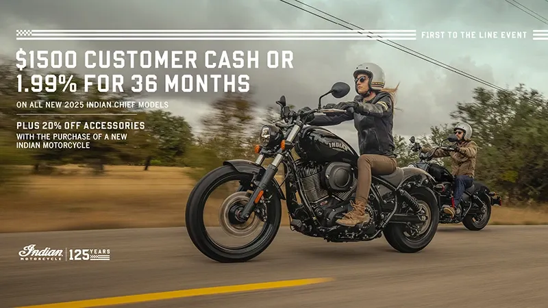 Indian Motorcycle - $1500 Customer Cash