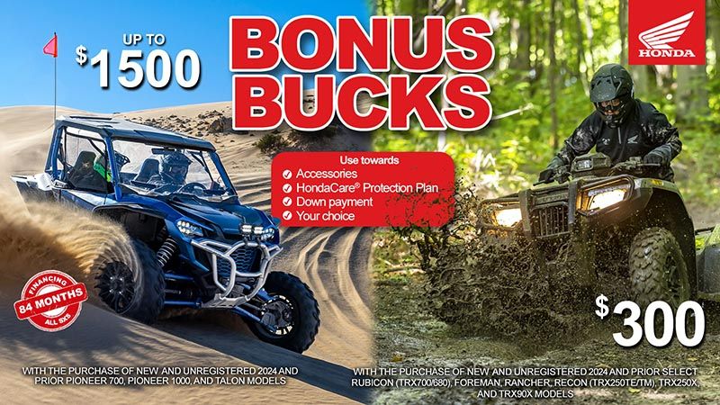 Honda - Up To $1500 Bonus Bucks