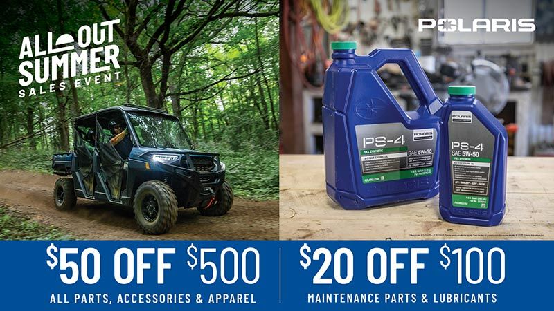 Polaris - All Out Summer Sales Event - $50 Off $500 - $20 Off $100