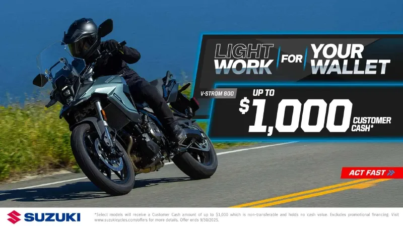 Suzuki - Light Work For Your Wallet - Up to $1,000 Customer Cash
