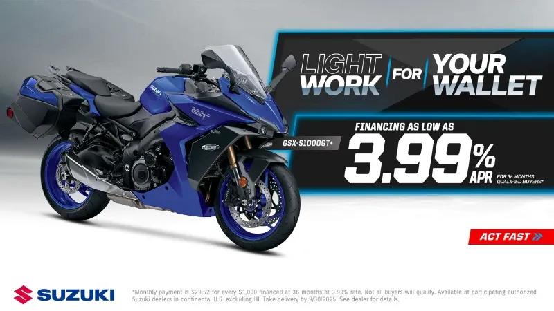Suzuki - Light Work For Your Wallet - 3.99% APR for 36 Months