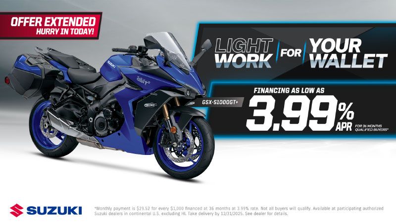 Suzuki - Light Work For Your Wallet - 3.99% APR for 36 Months