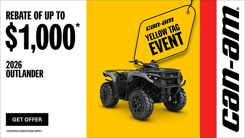 Can-Am - Save up to $1,000 on select 2026 Outlander models