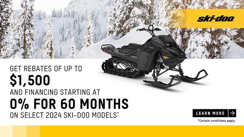 Ski-Doo - Get rebates up to $1,500 and financing starting at 0% for 60 months on select 2024 Ski-Doo models