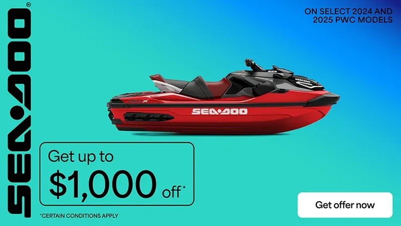 Sea-Doo - Get up to $1,000 on select 2024-2025 Sea-Doo personal watercraft models