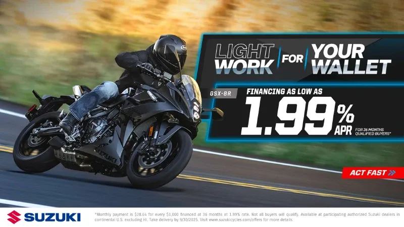 Suzuki - Light Work For Your Wallet - 1.99% APR for 36 Months