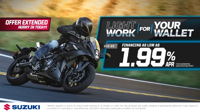 Suzuki - Light Work For Your Wallet - 1.99% APR for 36 Months