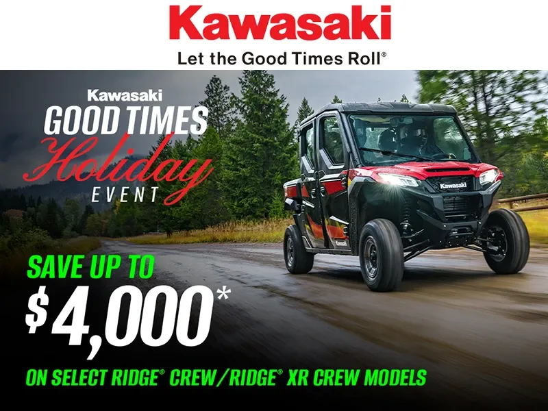 Kawasaki - Save Up To $4,000 On Select RIDGE CREW / RIDGE XR CREW Models