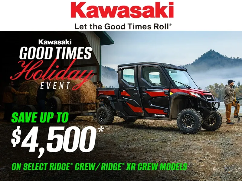 Kawasaki - Save Up to $4,500 on Select RIDGE CREW / RIDGE XR CREW Models