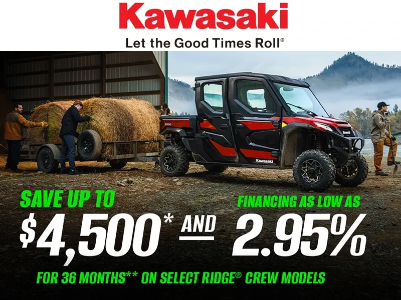 Kawasaki - Save Up To $4,500* And Financing As Low As 2.95% For 36 Months** on Select RIDGE® CREW Models