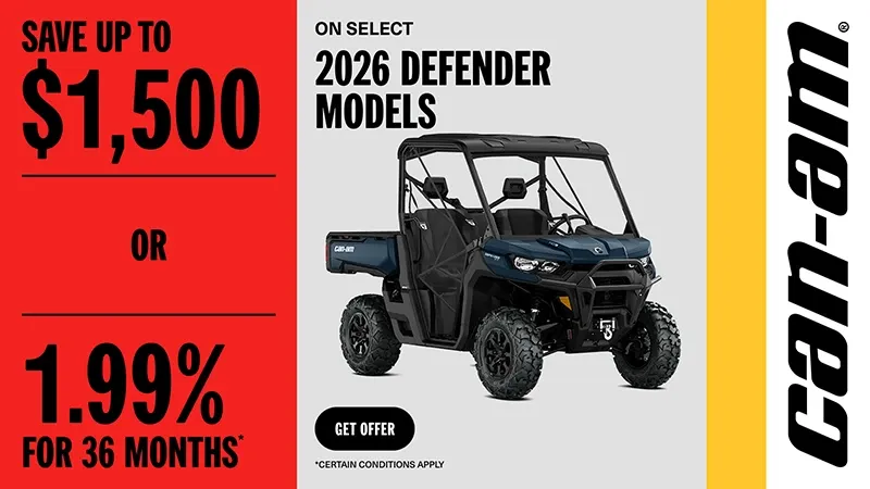 Can-Am - Save $1,500 or 1.99% for 36 months on select 2026