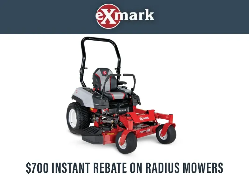Exmark Animation Exmark - $700 Instant Rebate on Radius Mowers | Promotion at Tommy's ...