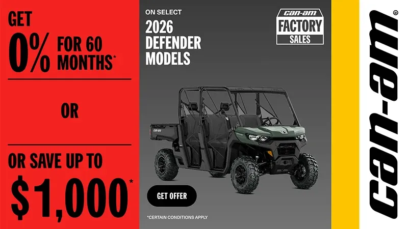 Can-Am - Get 0% financing for 60 months or save up to $1,000 on