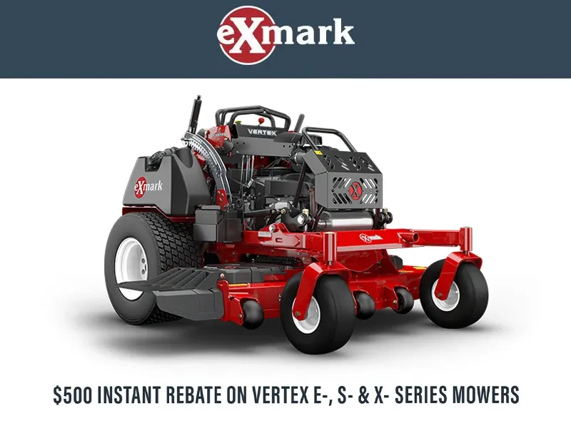 Exmark - $500 Instant Rebate on Vertex E-, S- & X-Series Mowers