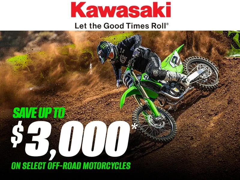 Kawasaki - Save Up to $3,000 on Select Off-Road Motorcycles