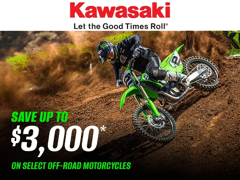 Kawasaki - Save Up to $3,000 on Select Off-Road Motorcycles