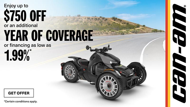 Can-Am - Get up to $750 off or an additional year of coverage or financing starting at 1.99% for 36-months