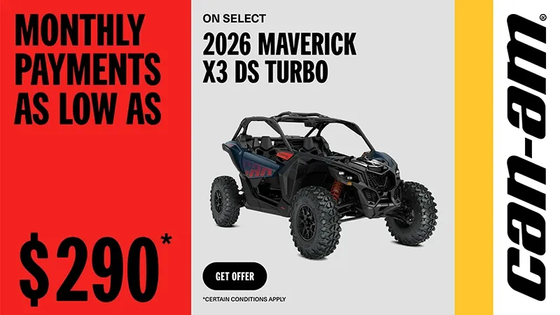 Can-Am - Monthly payment as low as $290 on select 2026 Maverick X3