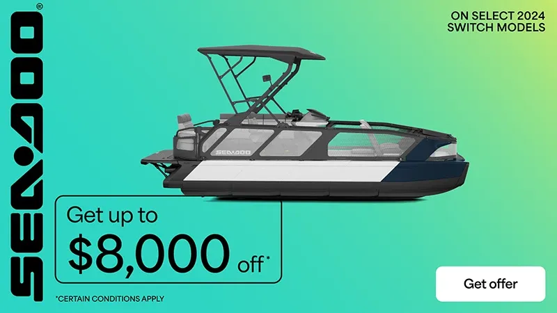 Sea-Doo - Rebates up to $8,000 or financing starting at 0% for 36 months on select 2024 Sea-Doo Switch models
