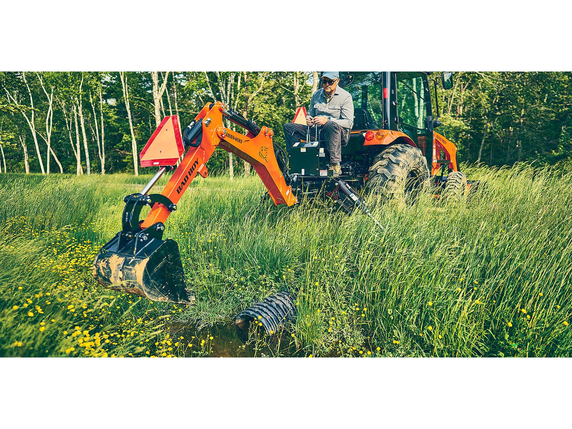 New 2025 Bad Boy Mowers 4035 Cab with Loader & Backhoe