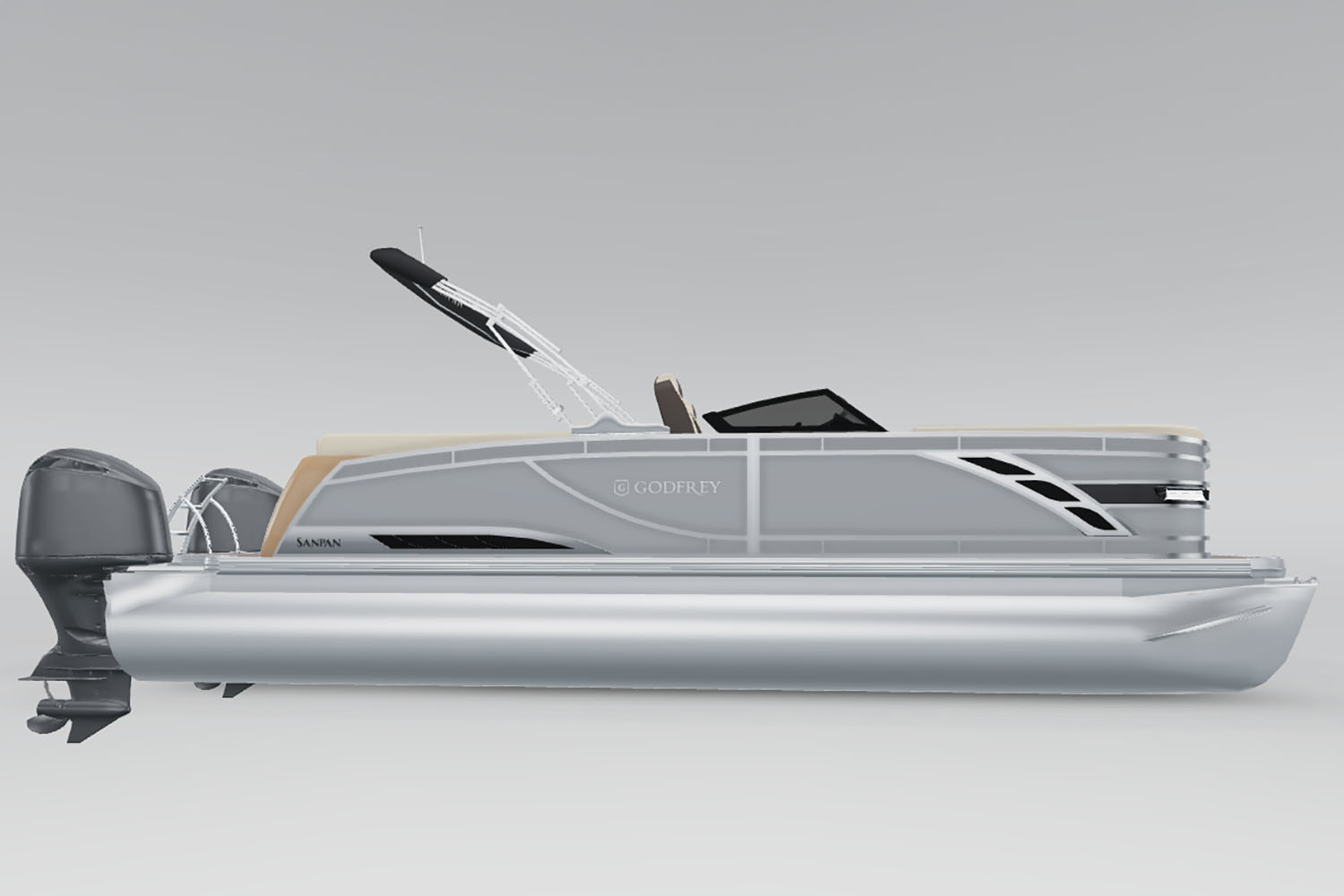 New 2025 Godfrey Sanpan 2700 ULW Twin Power Boats Outboard in