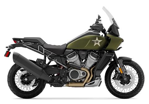 New 2022 Harley Davidson Pan America 1250 Special G.I. Enthusiast Collection Motorcycles in Cortland OH 326001 Mineral Green Denim Deluxe with Laced Wheels