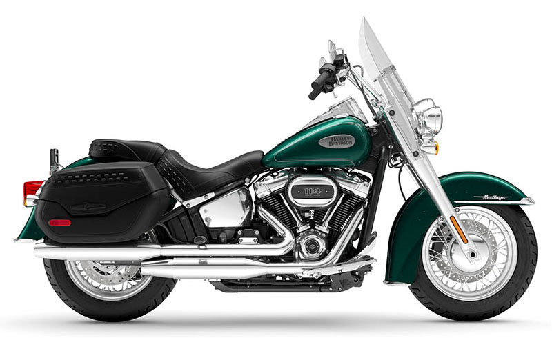 New 2024 Harley Davidson Heritage Classic 114 for Sale Ames IA Alpine Green Chrome Finish